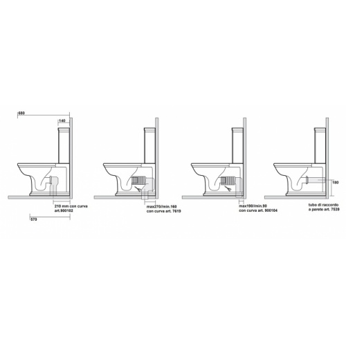 Bloc WC Rétro complet réservoir bas WALDORF - WD4117 Waldorf ondyna wd4117