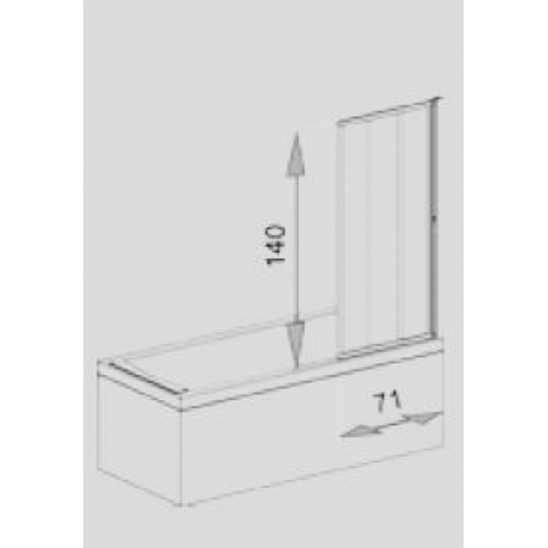 Paroi de baignoire LOFT Screen pivotante 71cm Loft screen paroi de baignoire côtes jacuzzi