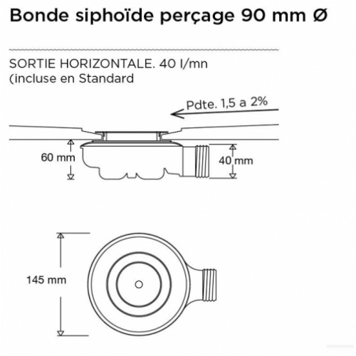 Receveur de douche 100x120 Liso Enmarcado Frontal Graphite Bonde sh