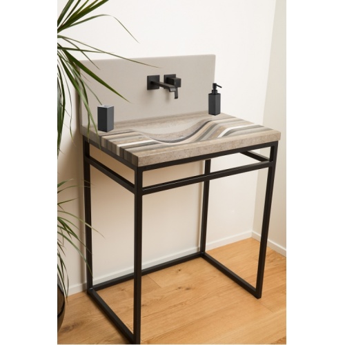 Mitigeur lavabo mural (rosace) BLACKMAT Quadri - Saillie 180 mm Qm27713 amb6