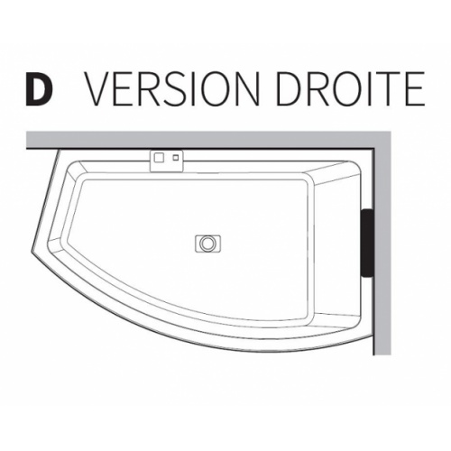 Baignoire asymétrique DIVINA O Hydro Plus Tablier bois - Avec robinetterie - Version Droite Divina o version droite