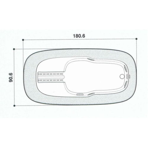 Baignoire îlot Shiatsu MUSE 180x90cm avec Tabliers Muse schéma 180x90 cm jacuzzi