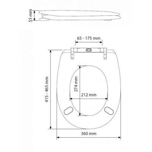 Abattant OLFA Ariane EASY CLIP Noir descente assistée déclipsable Abattant ariane easy clip blanc schéma olfa