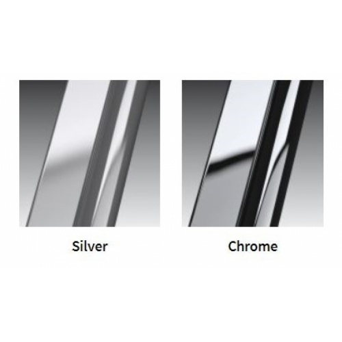 Paroi 1/4 de rond 2 portes coulissantes LUNES 2.0 R 80x80 cm - Transparent - Silver Finition profilé silver chromé novellini