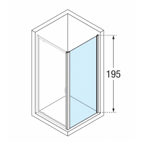 Paroi fixe latérale LUNES 2.0 F 100 cm - Transparent - Chromé 