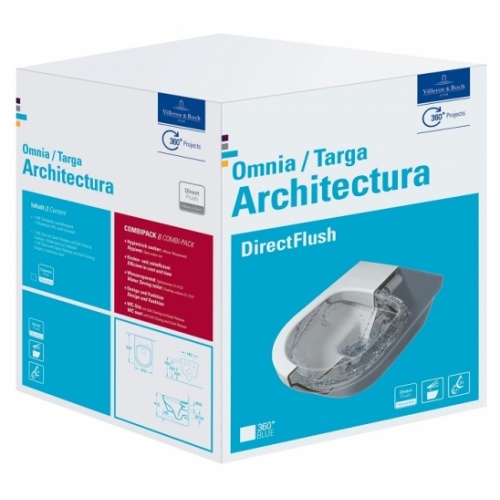 Pack WC Geberit UP320 + Cuvette Architectura D Villeroy + Plaque Sigma blanche Combipack architectura design villeroy et boch 5684 fr