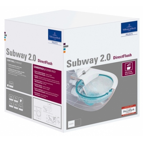 Pack WC Grohe Rapid SL + Cuvette Subway 2.0 Villeroy + Plaque Blanche 0 5614r2