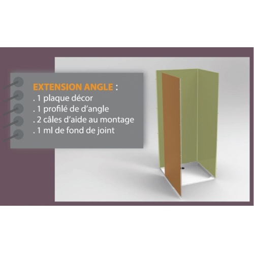 Pack extension angle DECOFAST 1P Taupe H2000 x L900mm