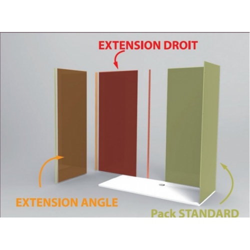 Pack extension angle DECOFAST 1P Taupe H2000 x L900mm Decofast ext + angle