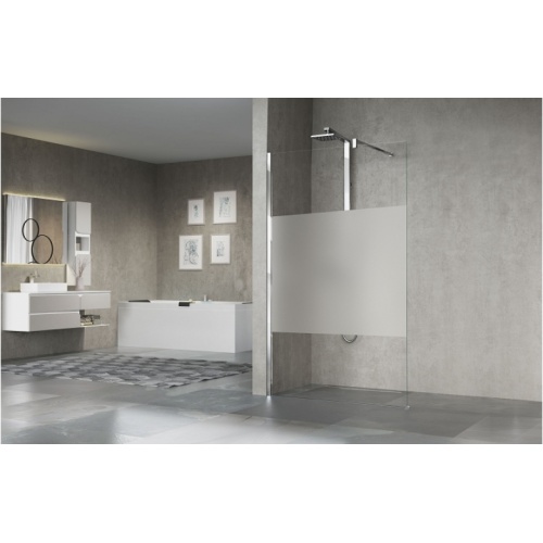 Paroi fixe GIADA H 60 cm - Bande Satin - Silver