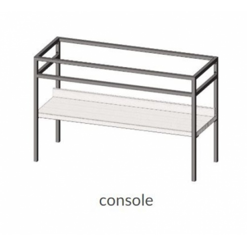 Meuble double-vasque STEEL 120 cm - Acier Blanc + Hêtre Lamina Foncé Steel console 120 cm