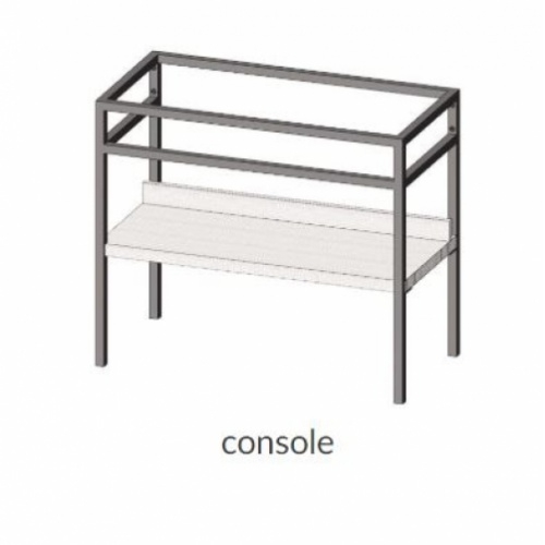 Meuble simple vasque STEEL 100 cm - Blanc Mat et Hêtre Lamina Foncé Console steel 90 cm