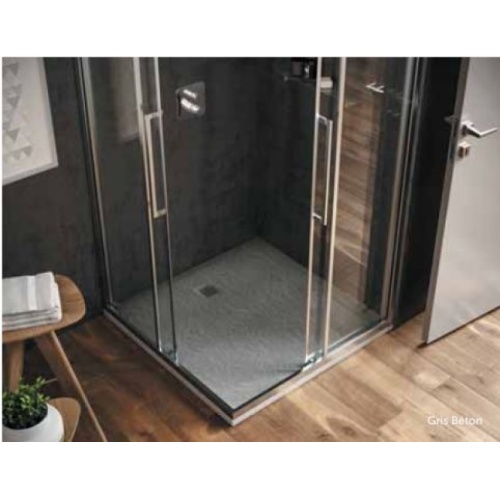 Receveur de douche Ultra Flat S - Blanc Pur - 90x90 cm Is ultra flat s carré gris béton