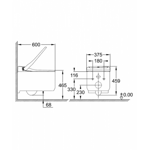 Cuvette suspendue Japonaise SENSIA 39354SH1 2036382