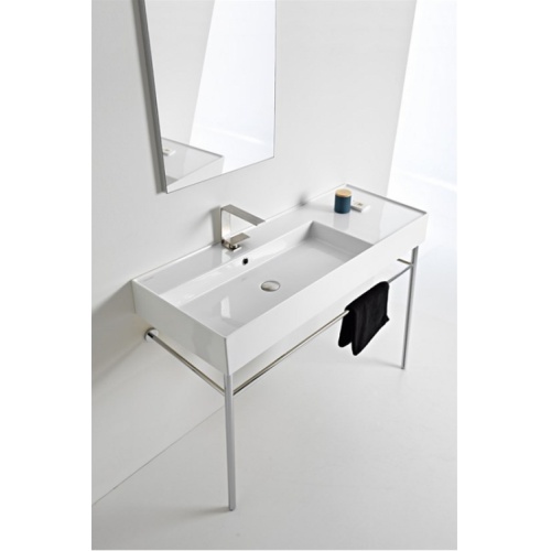 Vasque à poser ou suspendue TEOREMA 2.0 120 cm - Vasque à Gauche