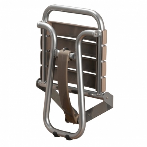 Siège de douche escamotable Taupe et Gris Chrome 047629 siege de douche plié taupe