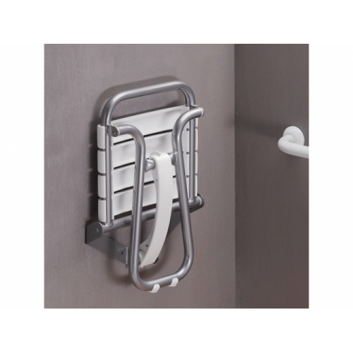 Siège de douche escamotable Blanc et Gris chrome Siege de douche blanc gris chrome (3)