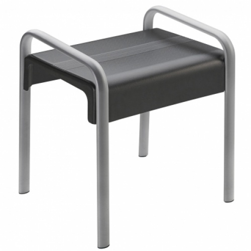 Tabouret de douche ARSIS 2 poignées - Gris anthracite et Gris mat