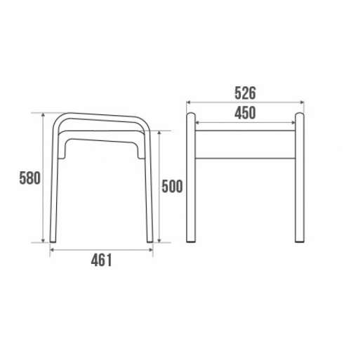 Tabouret de douche Arsis 2 poignées - Blanc** Schéma 047770