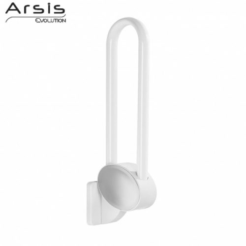 Barre d'appui relevable Blanc/Chromé 60cm Arsis 048960
