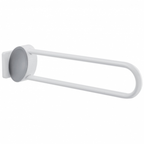 Barre d'appui relevable adaptée PMR et Séniors, Blanc/Chromé 77 cm Arsis - 048980