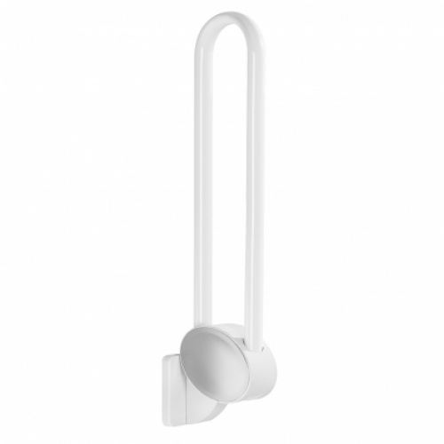 Barre d'appui relevable adaptée PMR et Séniors, Blanc/Chromé 77 cm Arsis - 048980 Barre relevable arsis 770 mm alu epoxy blanc chrome mat (1)
