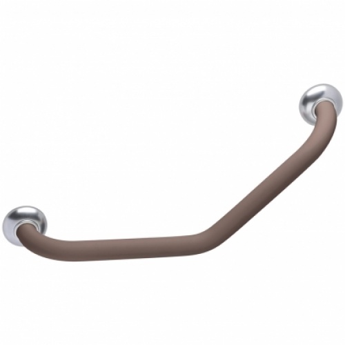 Barre d'appui coudée 135° adaptée PMR et Séniors, SOFT, symétrique - Taupe