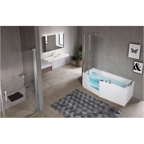 Combiné Bain/Douche IRIS 180x75/85 - Version gauche - 3 Tabliers Iris comby plus gauche