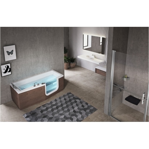 Combiné Bain/Douche IRIS 170x70/80 - Version droite - SANS Tablier Irirs bois droite