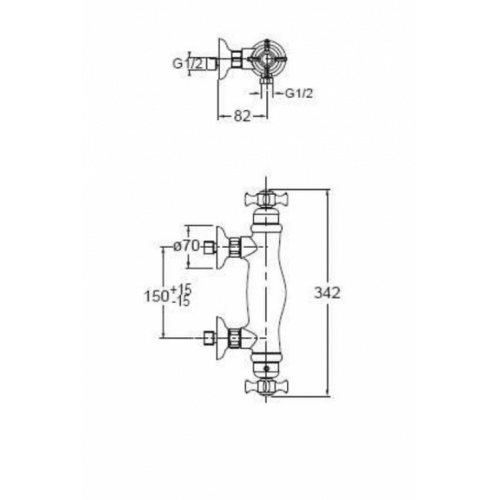 Mélangeur Douche thermostatique CHAMBORD rétro chromé - CH48151 Ch48151 plan