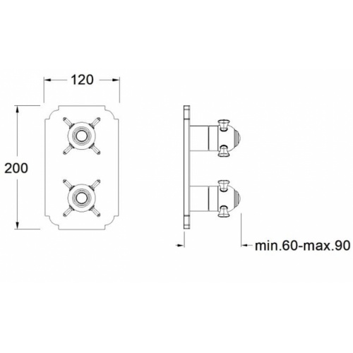 Pack encastré thermostatique CHAMBORD rétro - XCH8520 Xc85251 schéma