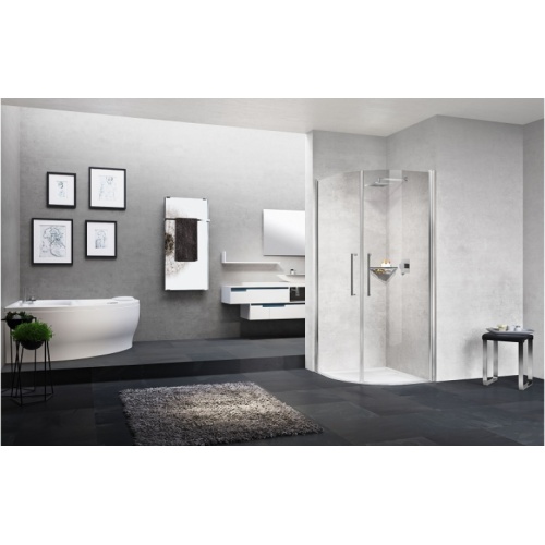 Paroi de douche 1/4 de rond YOUNG R2 LUX - Transparent - Silver - 100x100 cm 0 r2 lux