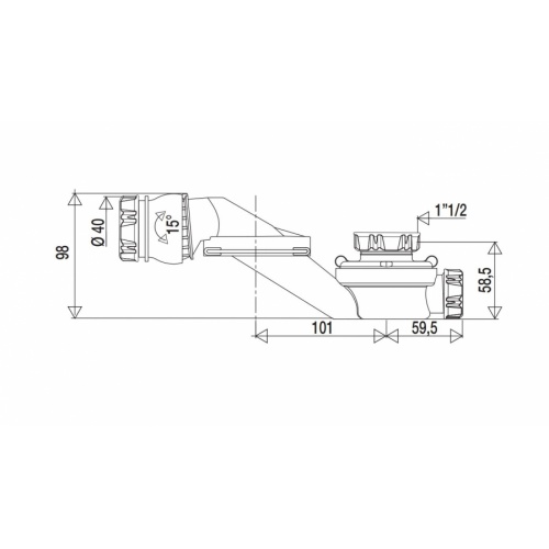 Siphon orientable extra-plat pour baignoire - 560000* 560000 Côtes