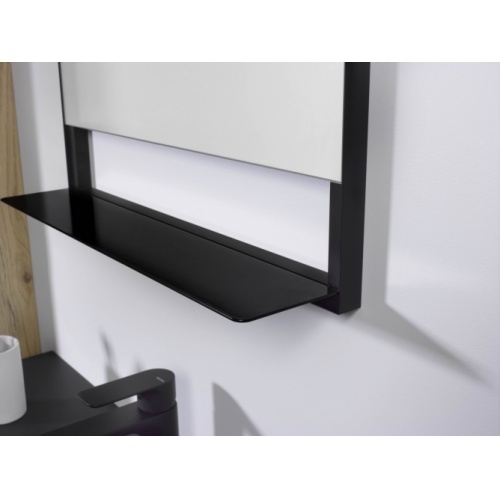 Meuble double vasque SWING Millésime Noir 120cm Miroir Contour noir- Tablette