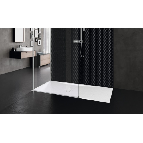 Receveur rectangulaire CUSTOM TOUCH Noir - Hauteur 3.5 cm - 100x80 cm CUSTOM Touch Blanc au sol