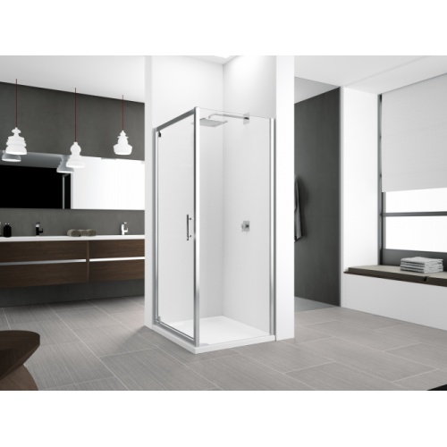 Paroi fixe latérale ZEPHYROS 2.0 F 100cm - Transparent - Silver ZEPHYROS_F+G silver