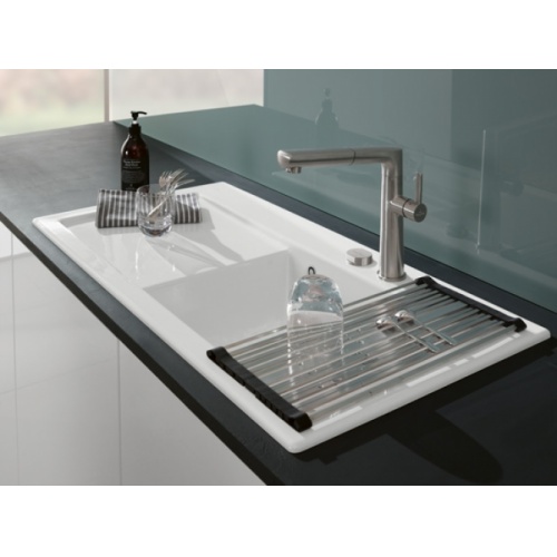 Évier en céramique SUBWAY PURE 60 XL Blanc - 1 cuve - Égouttoir à gauche CF005451_EXCENTER_NEU_1117