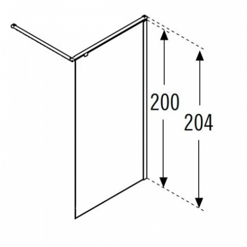 Paroi d'Angle KUADRA H Stripes - Fixe de 80 + Retour de 80 cm Kuadra H + Barre Evo