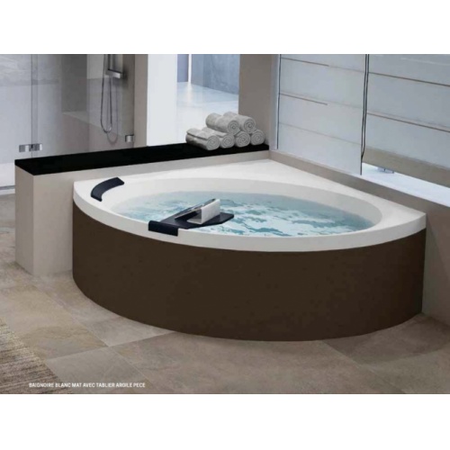 Baignoire d'angle DIVINA C 140X140 cm Blanc Mat - Sans Robinetterie - Tablier Pece