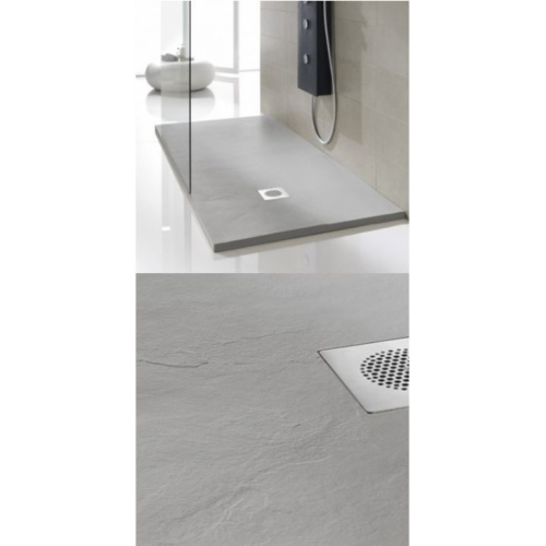 Receveur de douche souple SQUARE DRAIN Béton 100x100 cm SolidSoft Béton Zoom