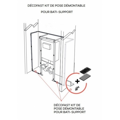 Habillage décoratif Bâti WC DECOFAST Gris Perle DécoFast Kit démontage pour bati