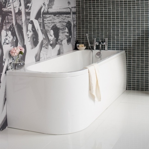 Baignoire d'angle VIRIDE Cleargreen 170 cm - Version Droite + Tablier VIRIDE Droite