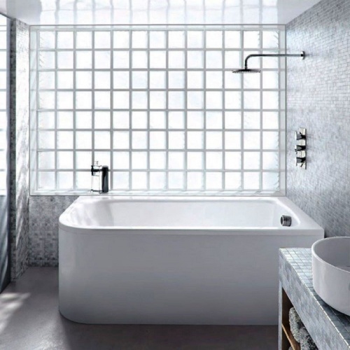 Baignoire d'angle VIRIDE Cleargreen 170 cm - Version Droite + Tablier Baignoire d'angle Cleargreen Viride Ambiance - Droite