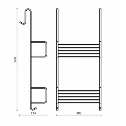 Porte savon double à panier à accrocher chromé GH15951 Schéma