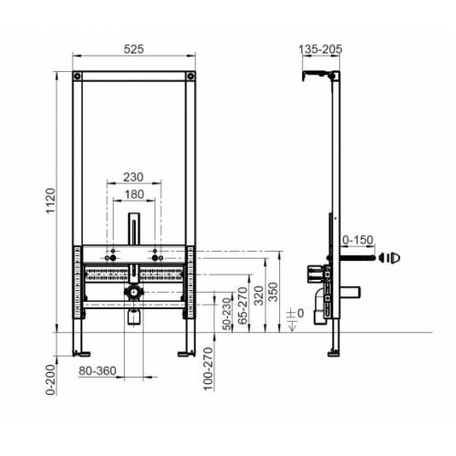 Bâti-support mural VICONNECT pour bidet suspendu* Bâti-support pour bidet 922148 Schéma