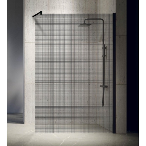 Paroi de douche Fixe KUADRA H Sérigraphié PLAID 75 cm