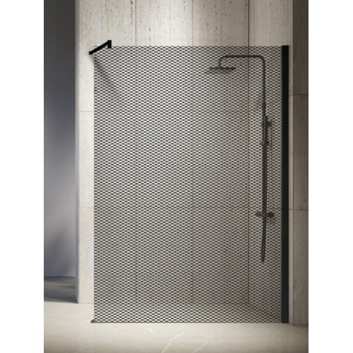 Paroi de douche Fixe KUADRA H Sérigraphie GRID 30 cm