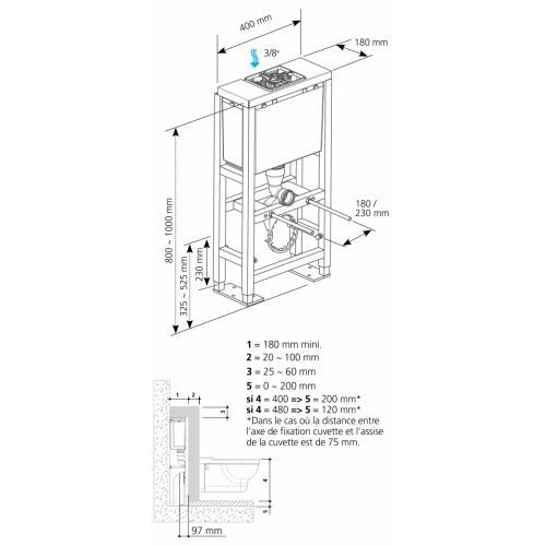 Bâti-support Faible Hauteur BCS VERSO 800 autoportant schema-bcs verso 800