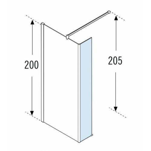 Petit retour fixe KUADRA HL 30 cm - Transparent - Chromé KUADRA HL - Retour fixe