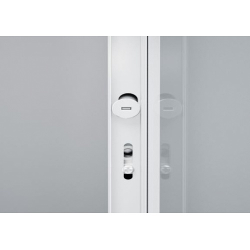 Paroi 2 portes battantes KUADRA 2.0 2B - Sérigraphie Rose - Profilé Noir - 70cm Réglage profilé